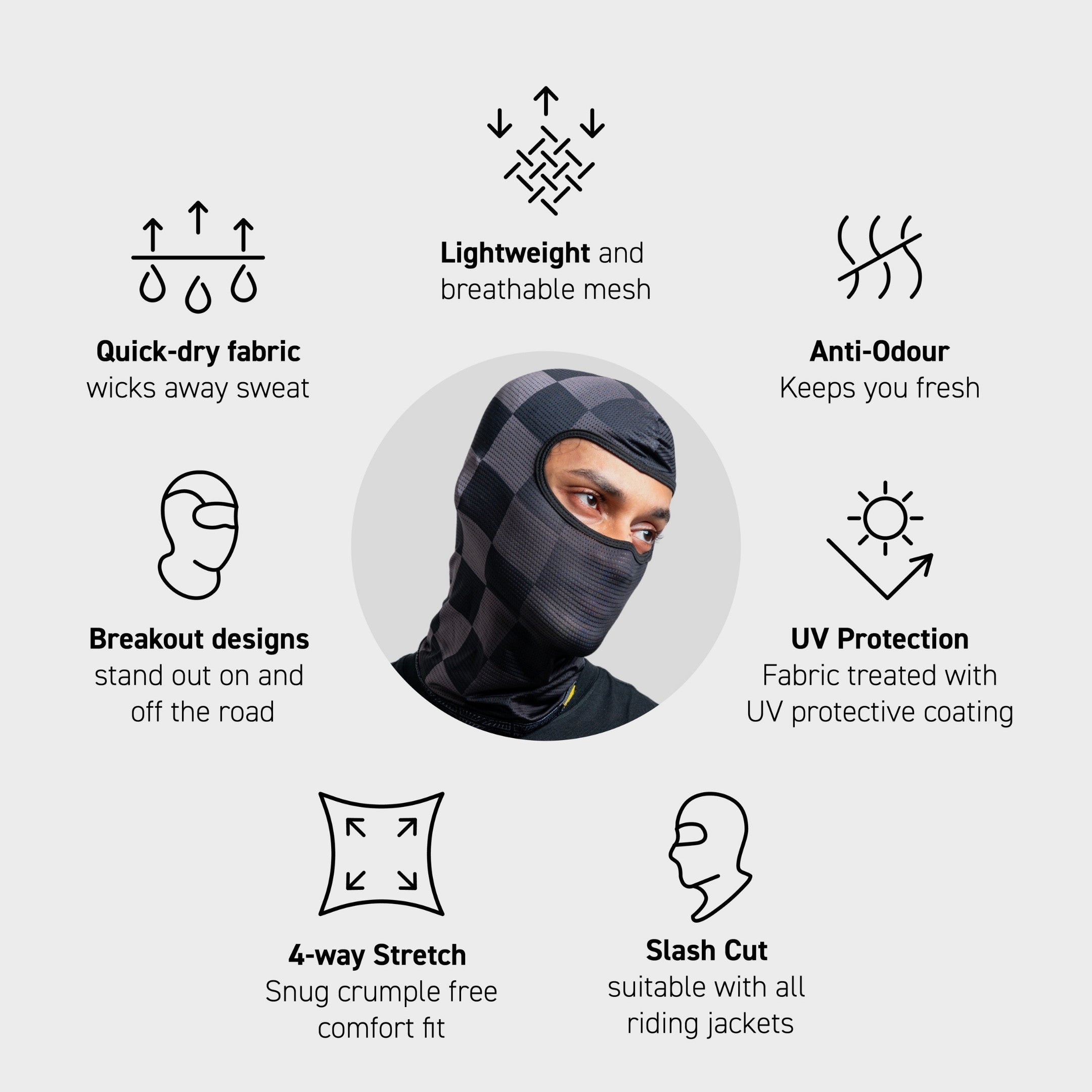 Track Spec Slash Cut Balaclava - Black