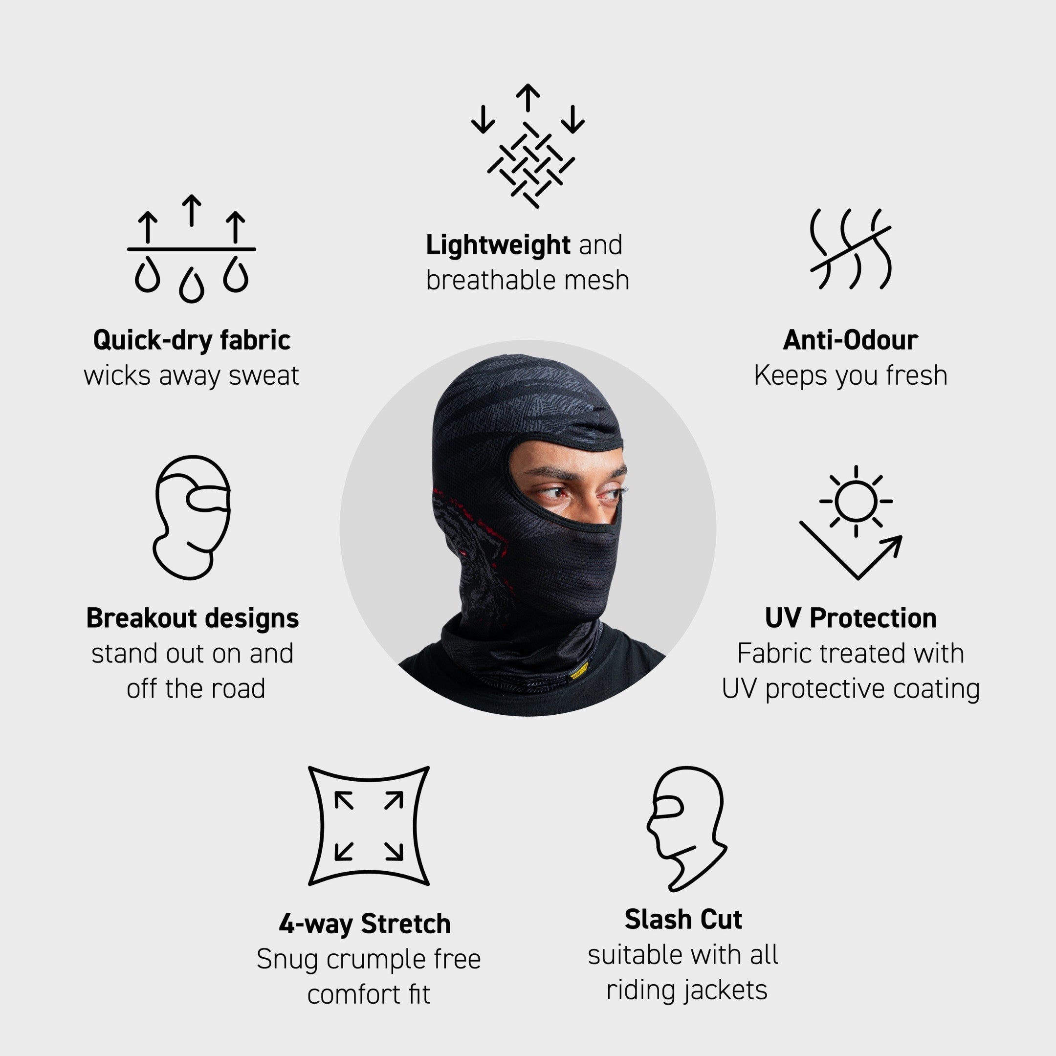 Sabre Slash Cut Balaclava - Black