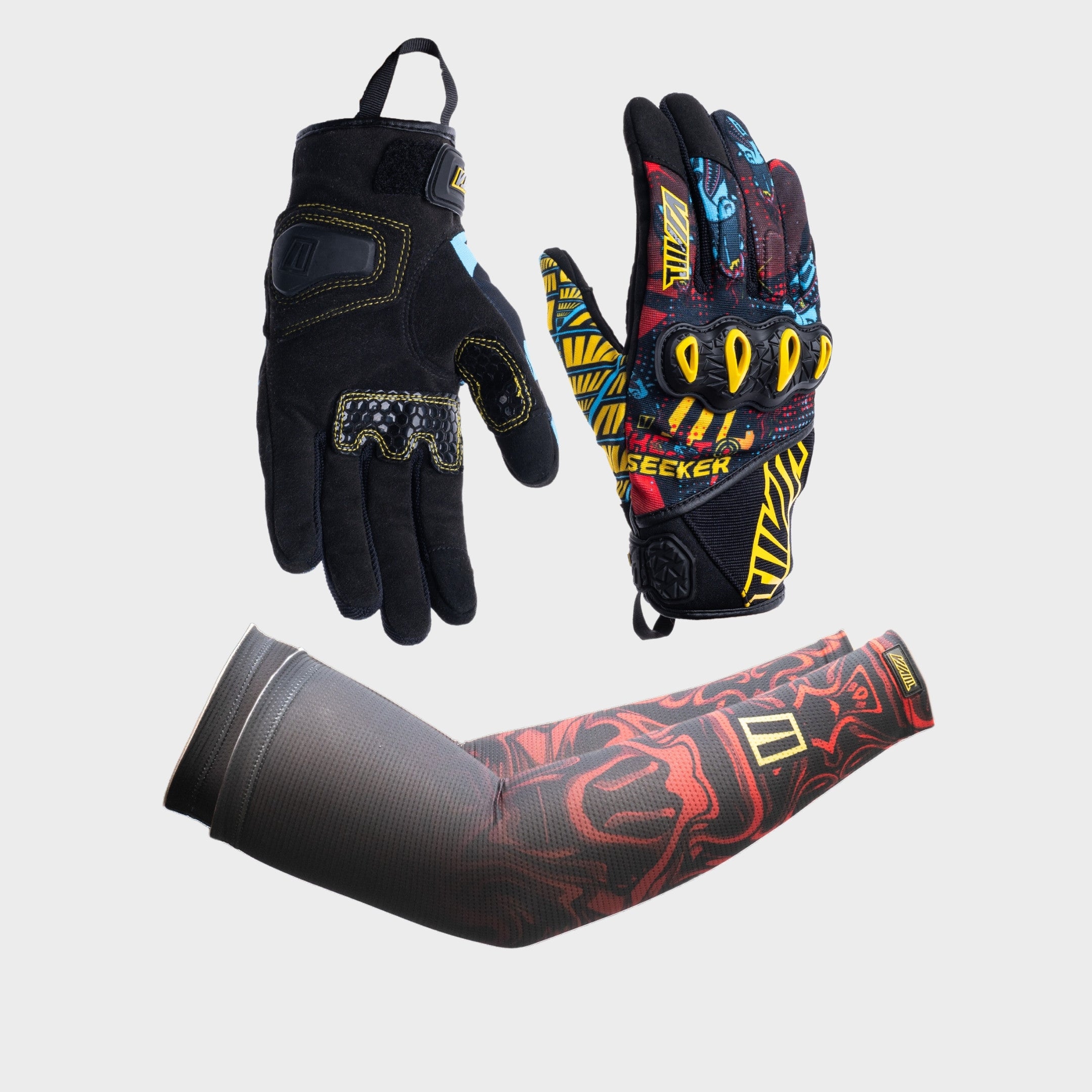 Street Gloves Heatseeker + Red Heat Arm Sleeves Combo