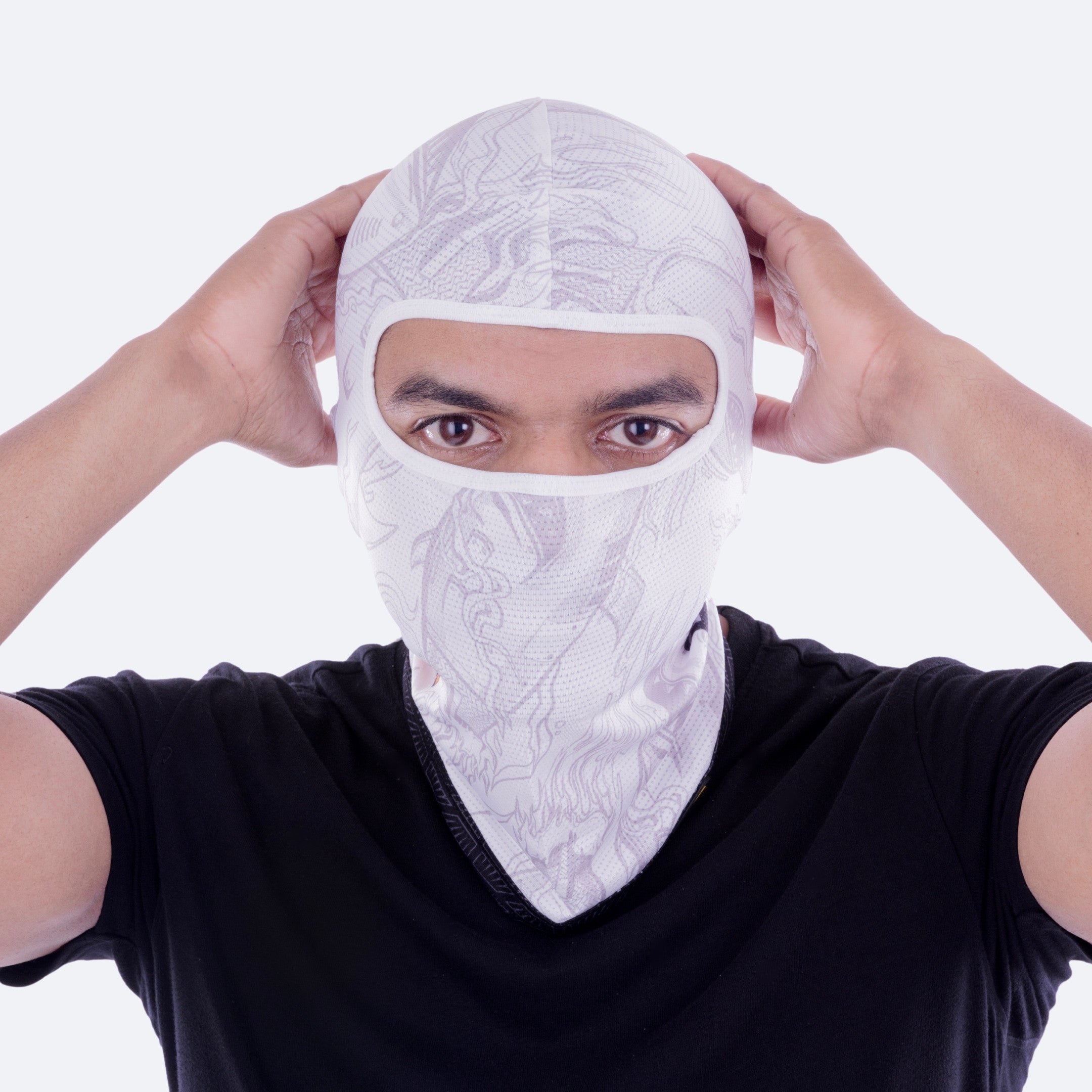 Heatseeker White Slash Cut Balaclava