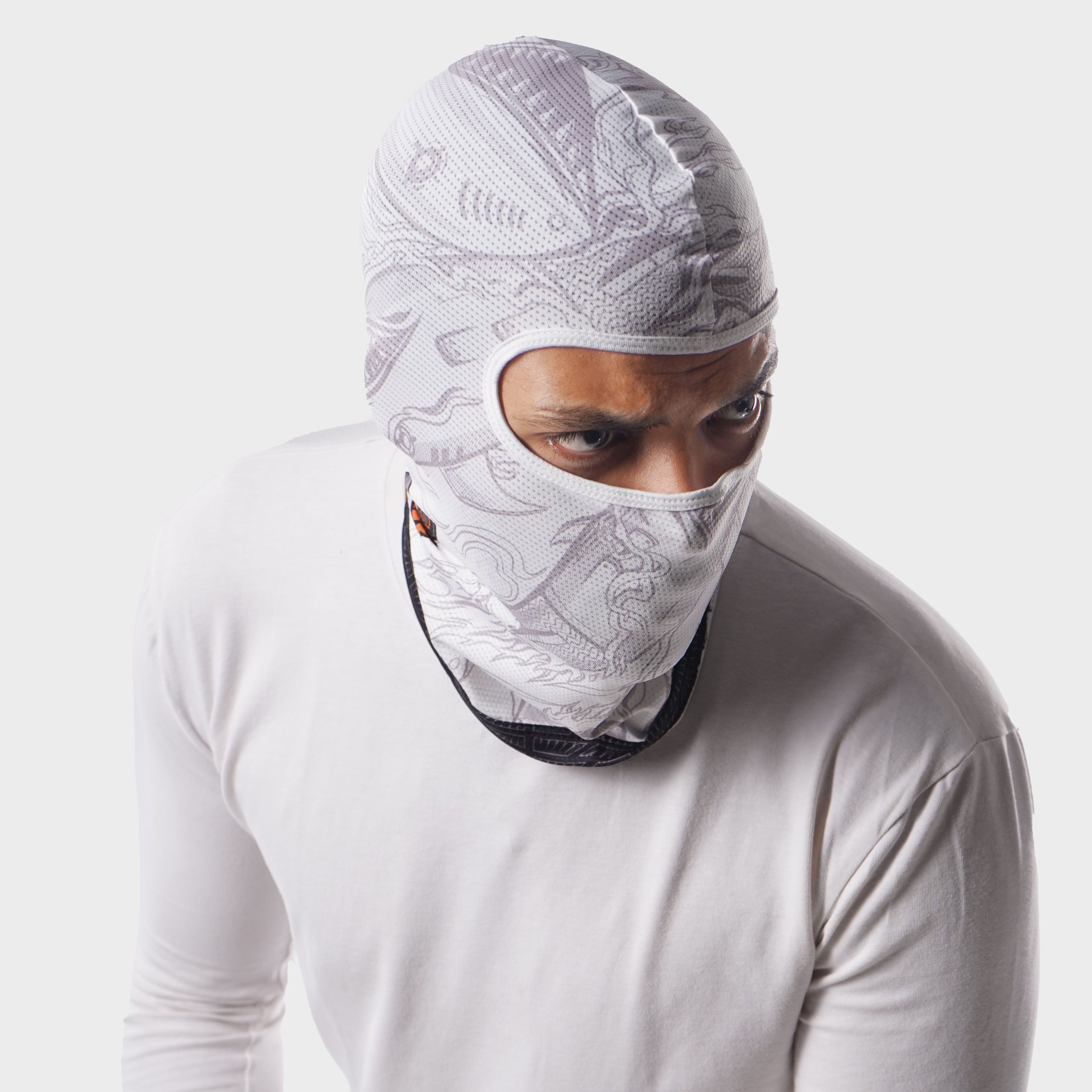 Heatseeker White Slash Cut Balaclava