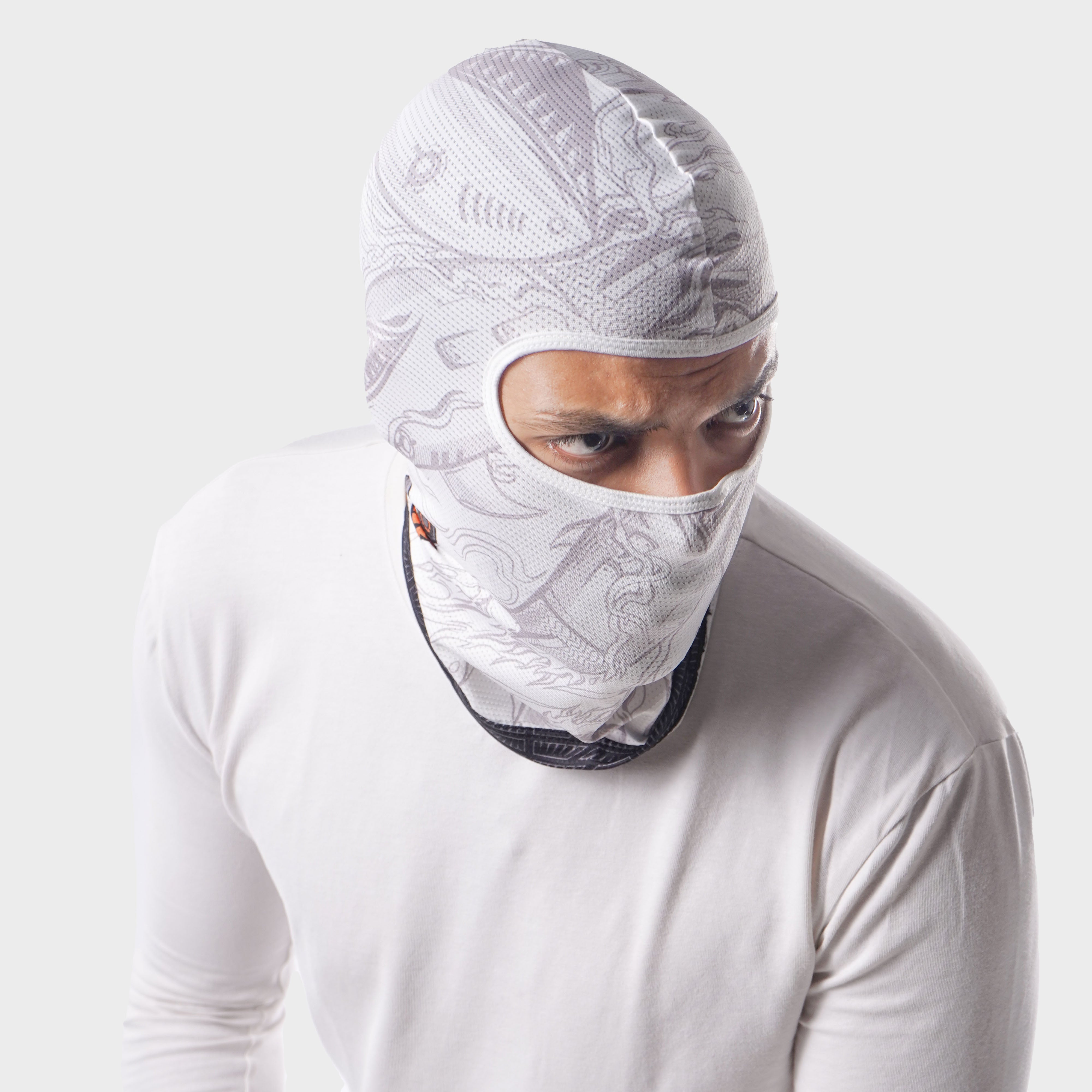 Heatseeker White Slash Cut Balaclava