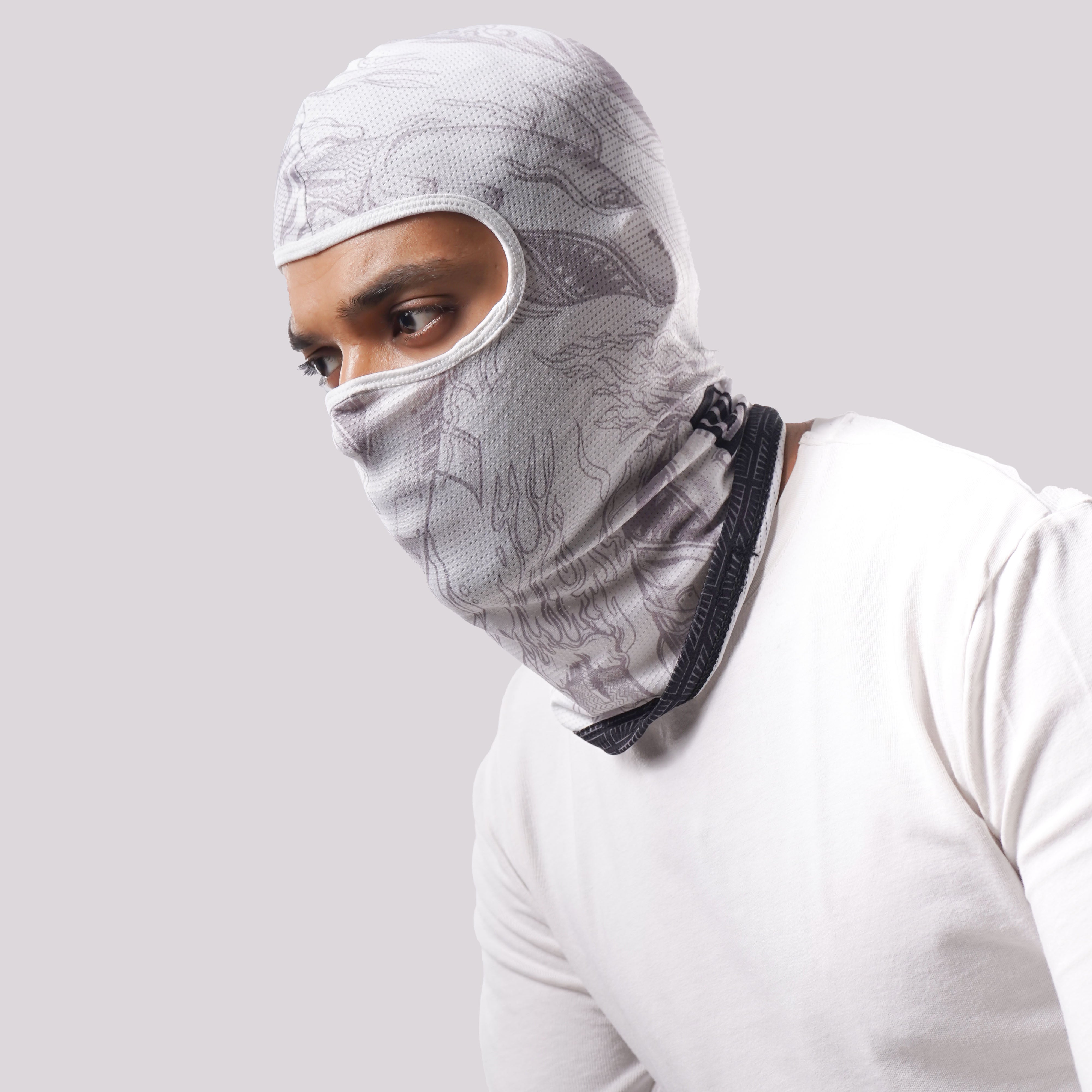 Heatseeker White Slash Cut Balaclava