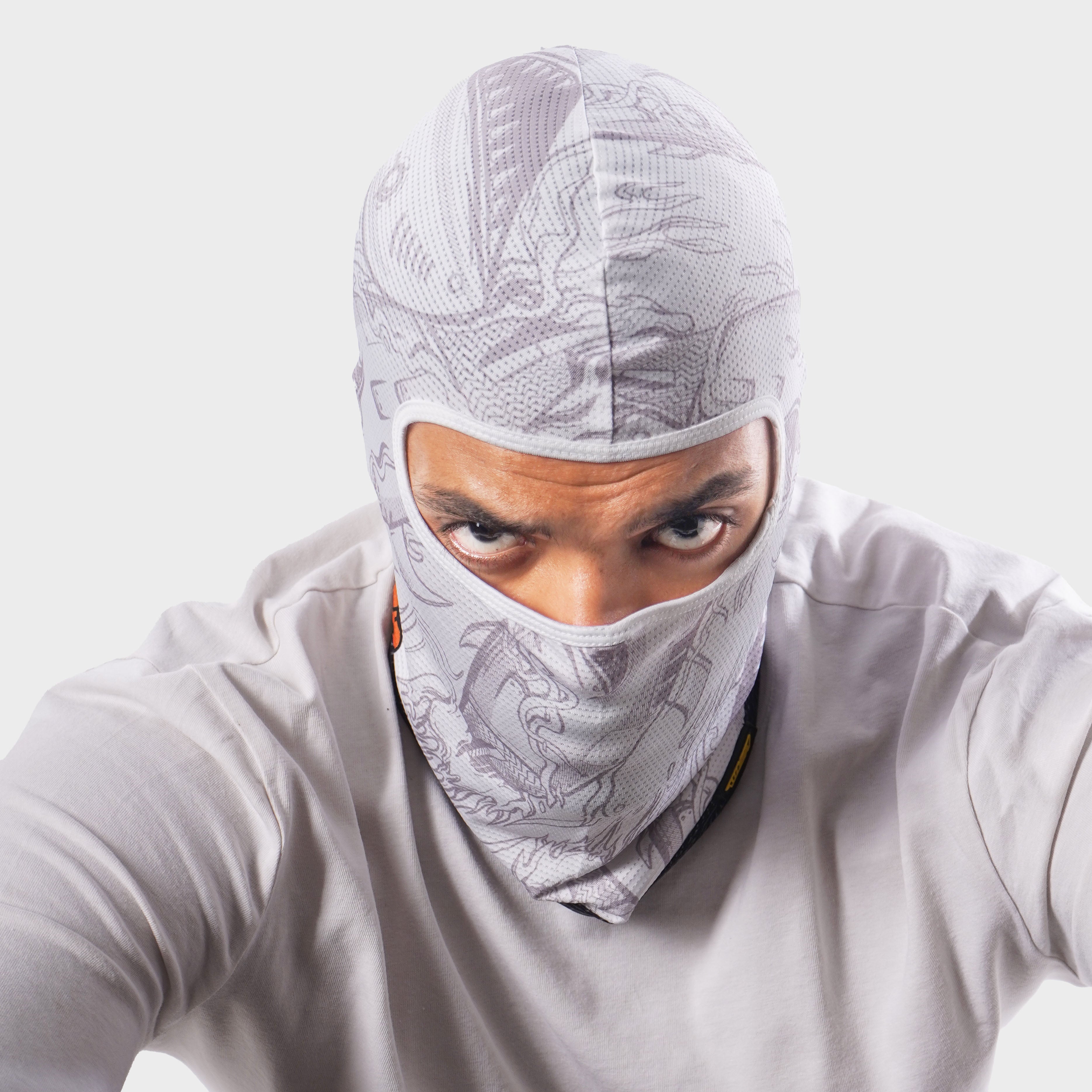 Heatseeker White Slash Cut Balaclava