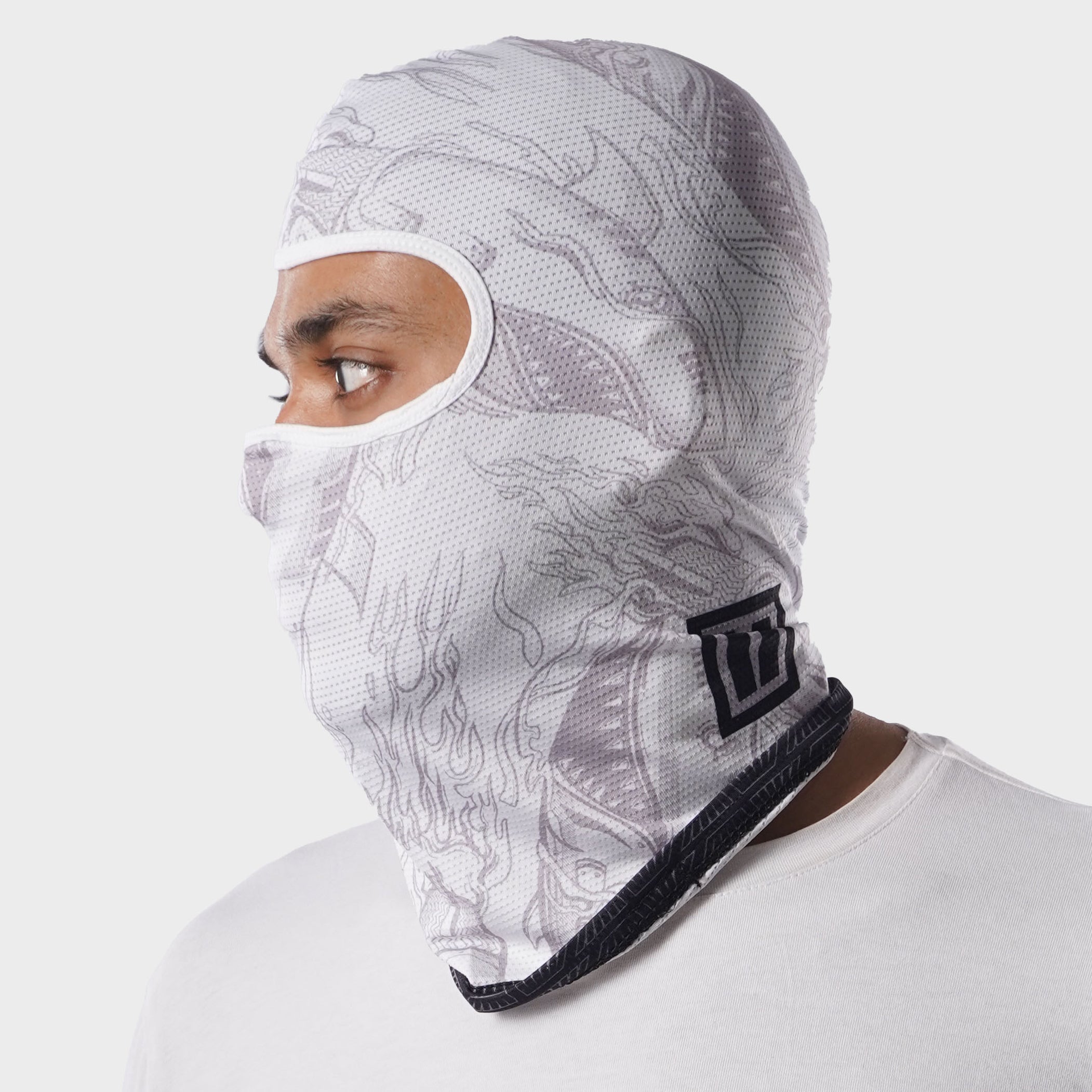 Heatseeker White Slash Cut Balaclava