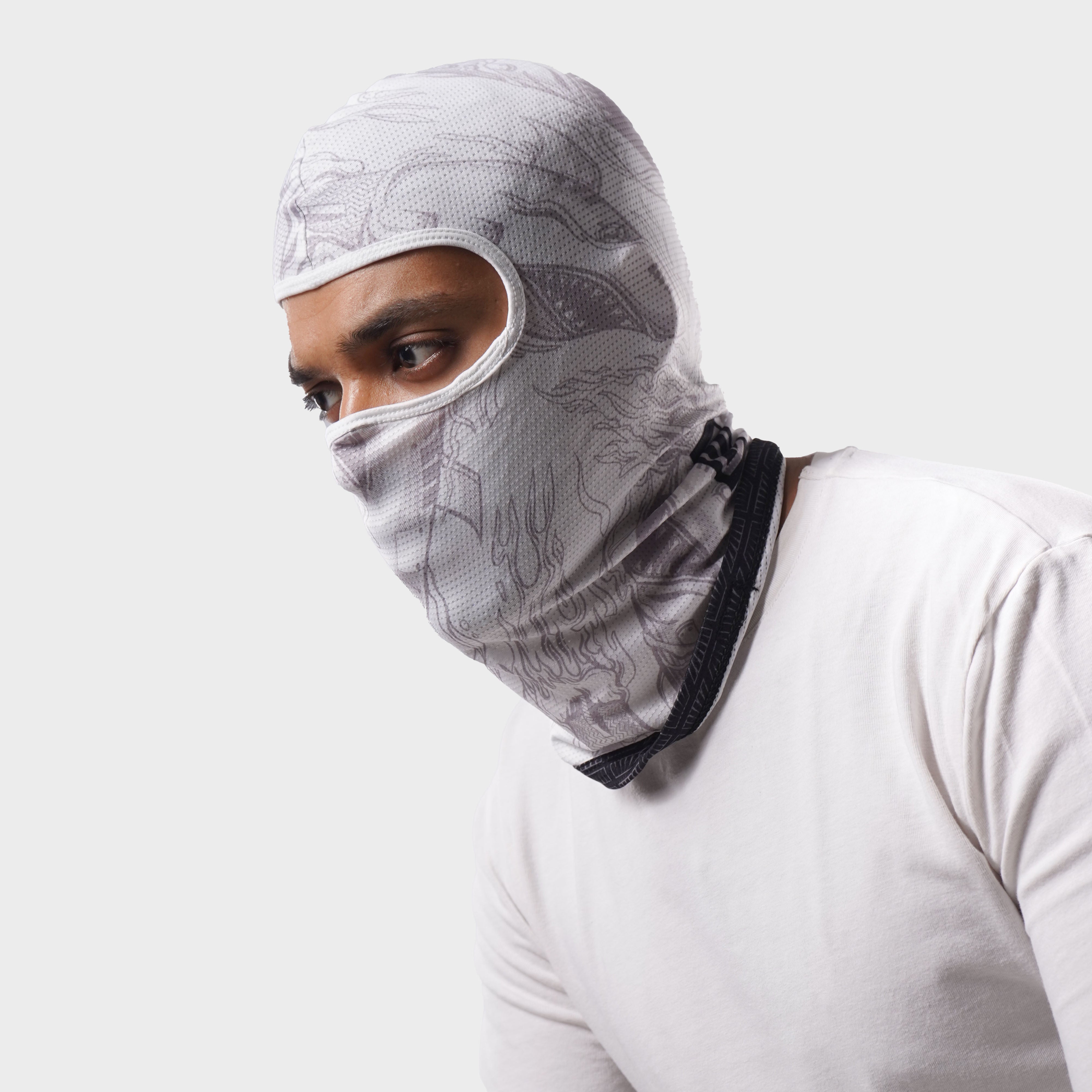 Heatseeker White Slash Cut Balaclava