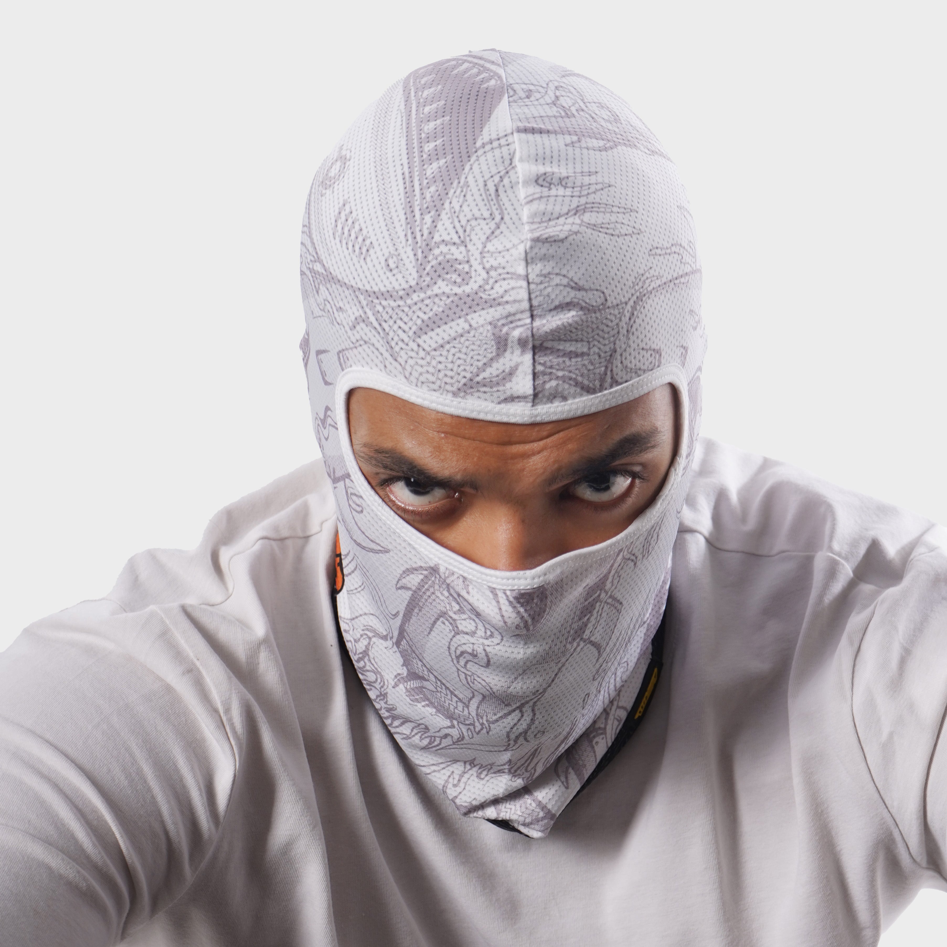 Heatseeker White Slash Cut Balaclava