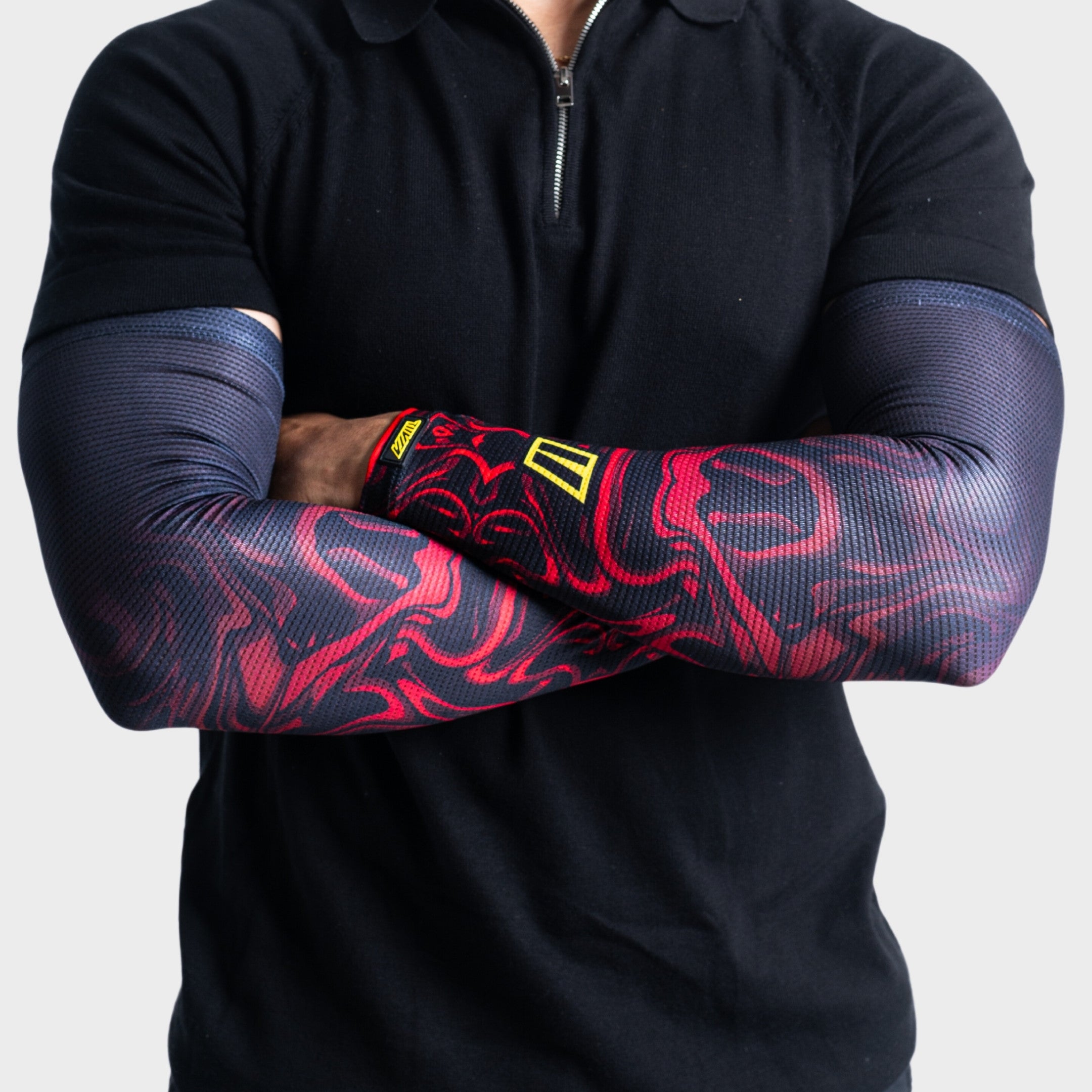 Street Gloves Heatseeker + Red Heat Arm Sleeves Combo