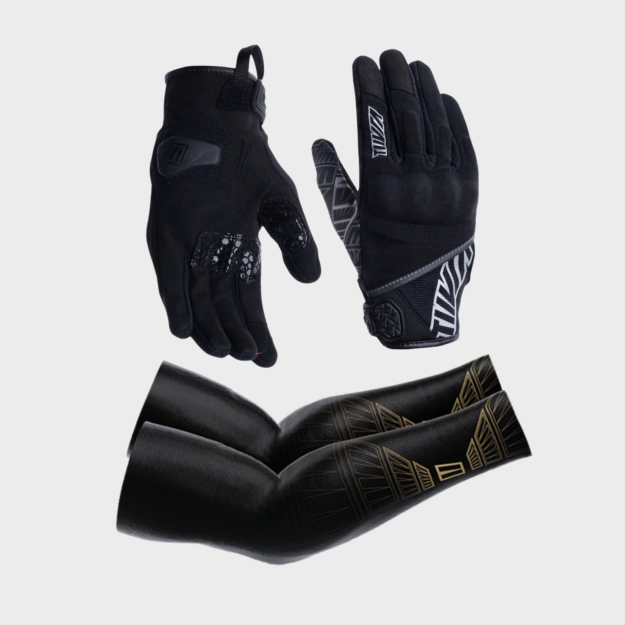 Street Gloves Shadow + Shadow Arm Sleeves Combo