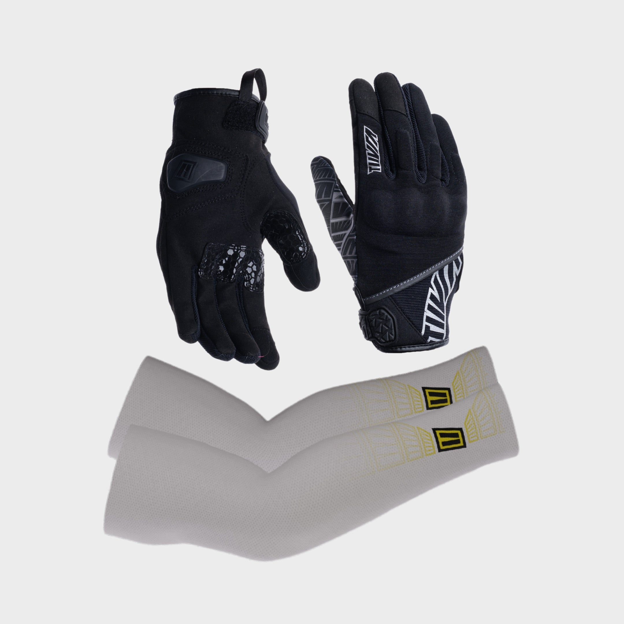 Street Gloves Shadow + Snow Mist Arm Sleeves Combo