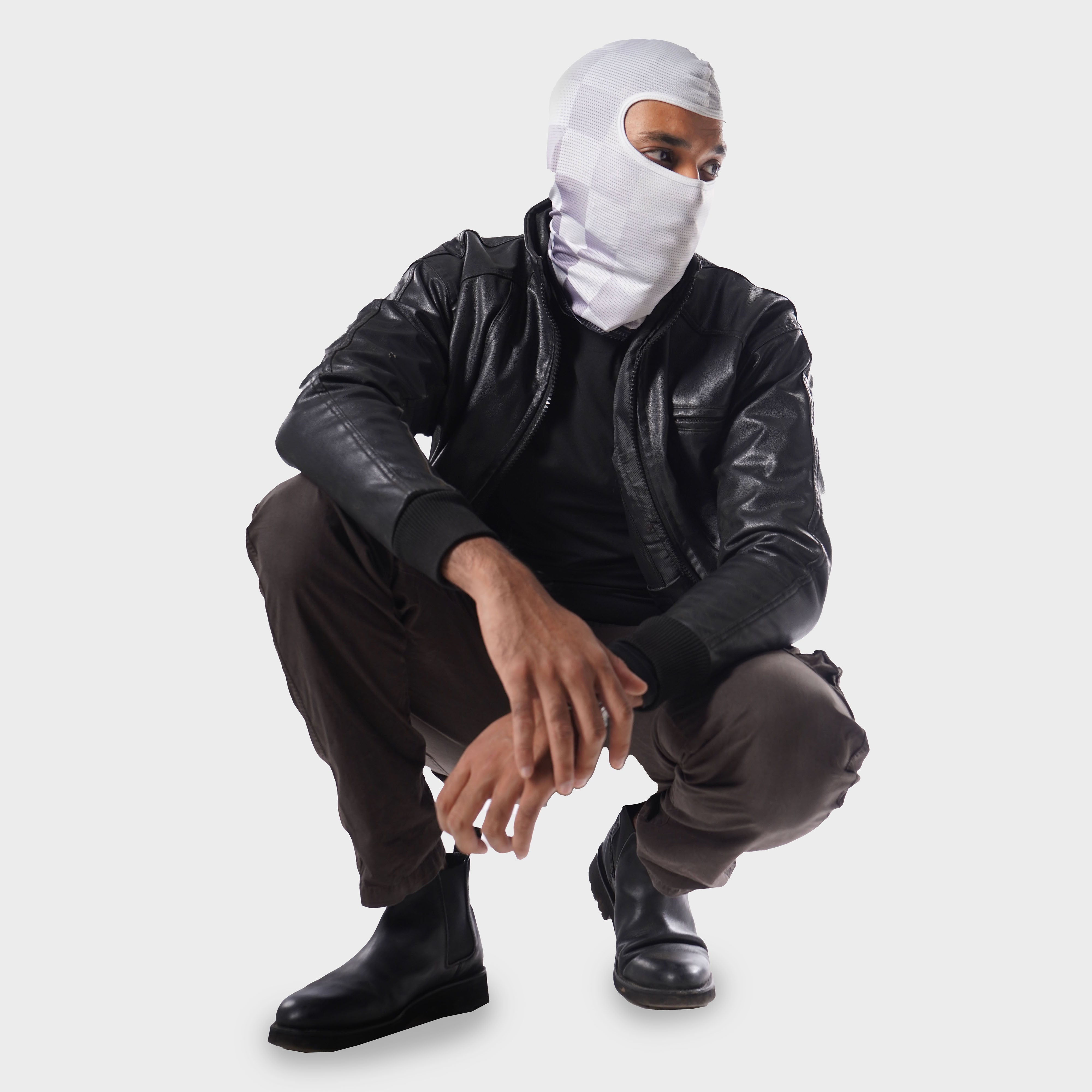 Track Spec Slash Cut Balaclava - White